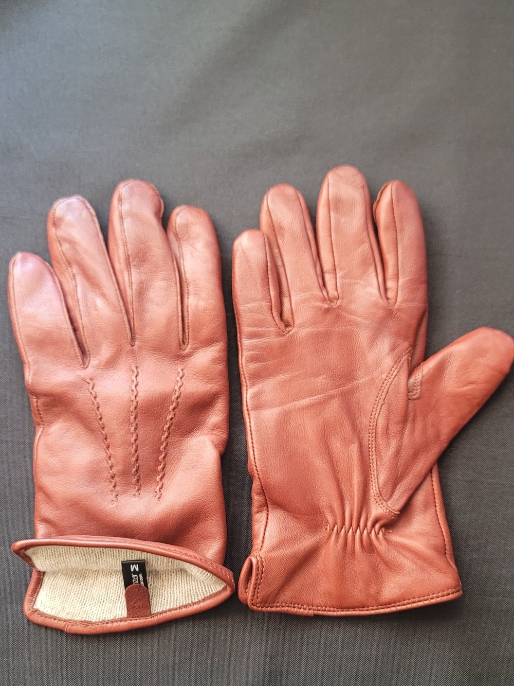Harssidanzar Leather Gloves for Men,Winter Sheepskin Driving Gloves Cashmere Lin